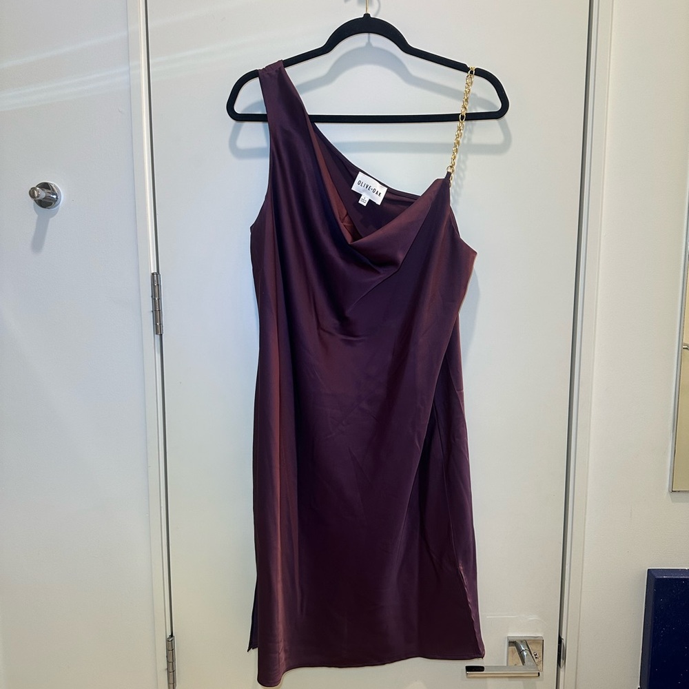 Olive + Oak Purple One-Shoulder Dress